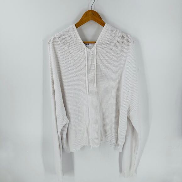 525 America Knit Hoodie Sweater White Lightweight Slouchy Pullover XL - Picture 1 of 9